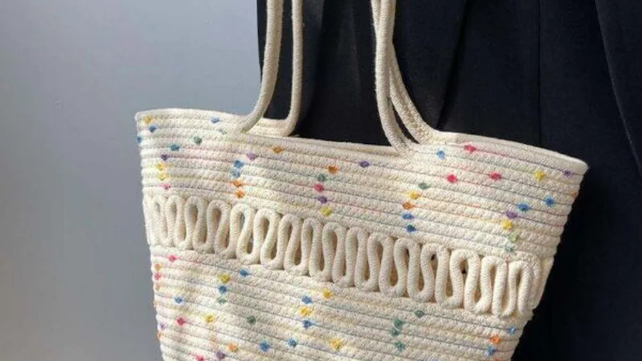 Close up of screen printed on custom reusable grocery bags