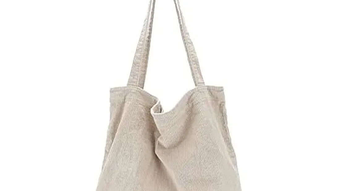 Wholesale tote bag in natural corduroy canvas