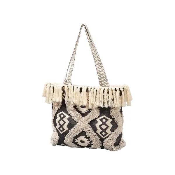 Bohemian Tassel Canvas Tote, view 2