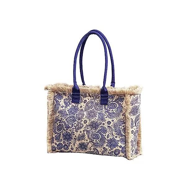 Fringed Canvas Shoulder Bag