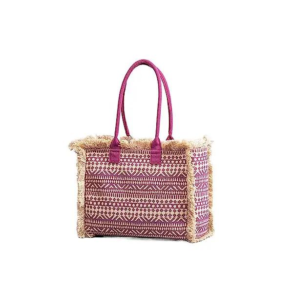 Fringed Canvas Shoulder Bag, view 3